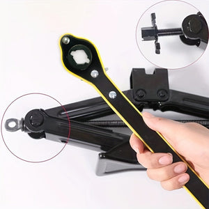 Planet Gates 1pc Upgrade Your Car Repair Toolkit With This Universal Jack Ratchet Wrench - Labor-Saving & Dual Purpose