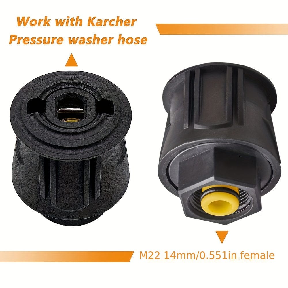 Planet Gates 1pc Upgrade Your Pressure Washer with 1pc High Pressure Quick-Fitting Adapter - Compatible with K2-K7 Series Hoses & M22 14mm Female Fitting