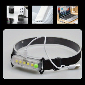 Planet Gates 1pc Upgraded Version Rechargeable Mini Headlamp USB Outdoor Fishing Lights Waterproof Camping Lamp Work Light