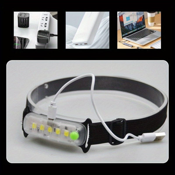 Planet Gates 1pc Upgraded Version Rechargeable Mini Headlamp USB Outdoor Fishing Lights Waterproof Camping Lamp Work Light