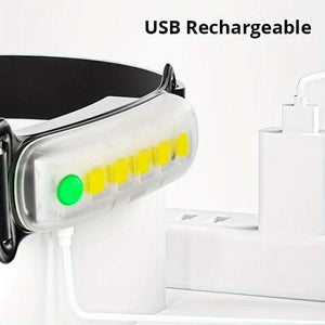 Planet Gates 1pc Upgraded Version Rechargeable Mini Headlamp USB Outdoor Fishing Lights Waterproof Camping Lamp Work Light