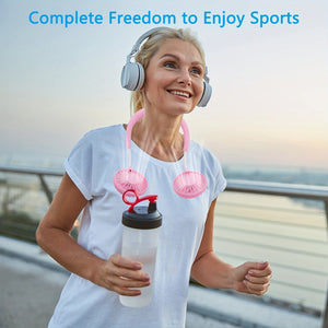 Planet Gates 1pc USB Rechargeable Portable Neck Fan - Hands-Free Personal Wear Fan with 360° Adjustable 3-Speed Settings for Travel, Office, Home, and Outdoor Use