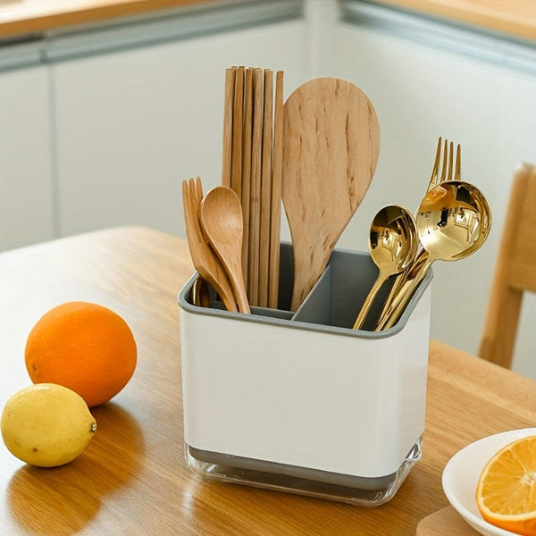Planet Gates 1pc Utensil Holder, Cutlery Drainer Sink Caddy, Chopsticks Holder Spoon Chopsticks Fork Drain Rack, Basket Storage Holder Organizer, Compartment Box, Kitchen Storage Items