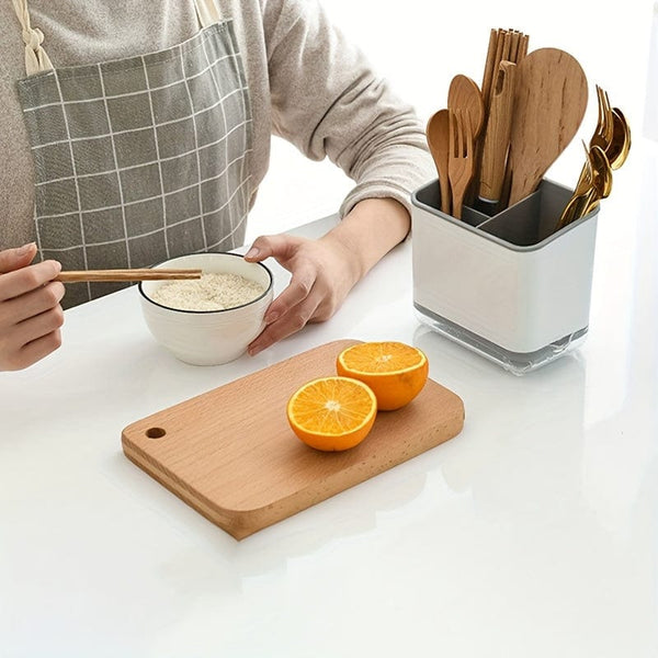 Planet Gates 1pc Utensil Holder, Cutlery Drainer Sink Caddy, Chopsticks Holder Spoon Chopsticks Fork Drain Rack, Basket Storage Holder Organizer, Compartment Box, Kitchen Storage Items