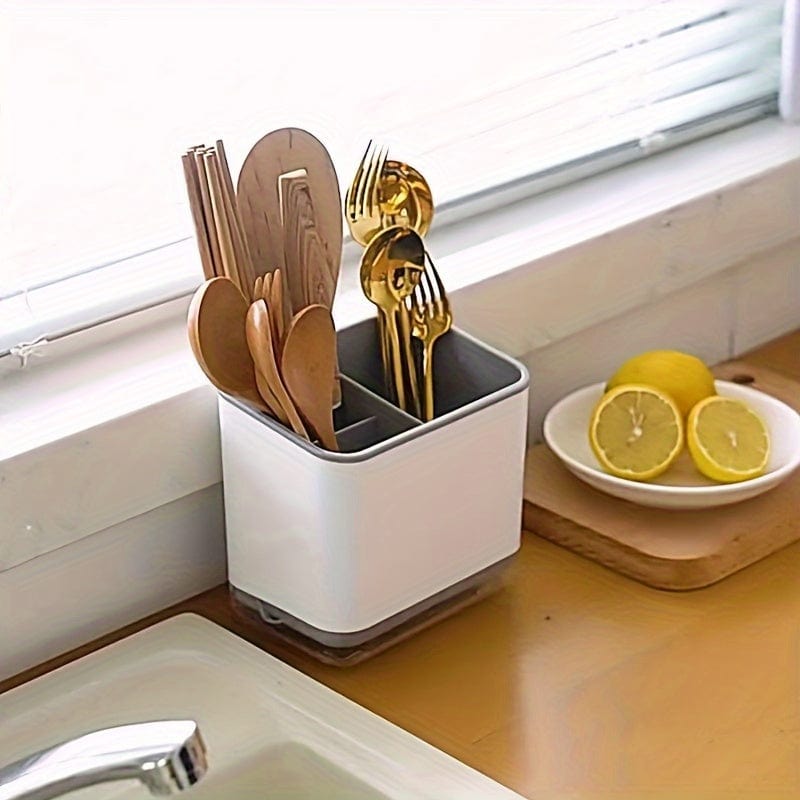 Planet Gates 1pc Utensil Holder, Cutlery Drainer Sink Caddy, Chopsticks Holder Spoon Chopsticks Fork Drain Rack, Basket Storage Holder Organizer, Compartment Box, Kitchen Storage Items
