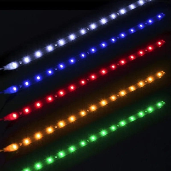 Planet Gates 1PC Waterproof DC 12V Motor LED Strip SMD Underbody Decorative strip Light For Car Motorcycle Beautiful Decorative Soft Lights