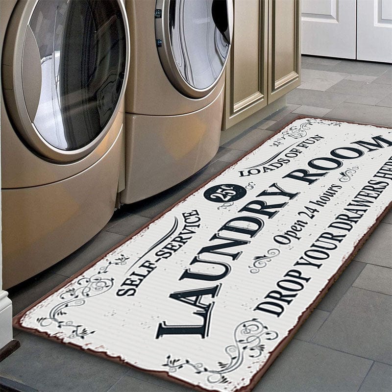 Planet Gates 1pc Waterproof Laundry Room Runner Rug - Non-Slip, Dirt-Resistant, Machine Washable, Entrance Doormat, Kitchen, Living Room, Laundry, Bathroom - 24x71in