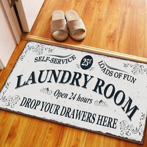 Planet Gates 1pc Waterproof Laundry Room Runner Rug - Non-Slip, Dirt-Resistant, Machine Washable, Entrance Doormat, Kitchen, Living Room, Laundry, Bathroom - 24x71in