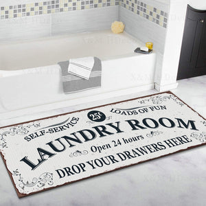 Planet Gates 1pc Waterproof Laundry Room Runner Rug - Non-Slip, Dirt-Resistant, Machine Washable, Entrance Doormat, Kitchen, Living Room, Laundry, Bathroom - 24x71in