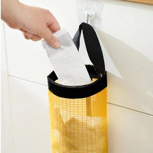 Planet Gates 1pc Waterproof Wall Mount Plastic Bag Holder for Kitchen Grocery Dispenser - Convenient and Space-Saving Mesh Storage Bag