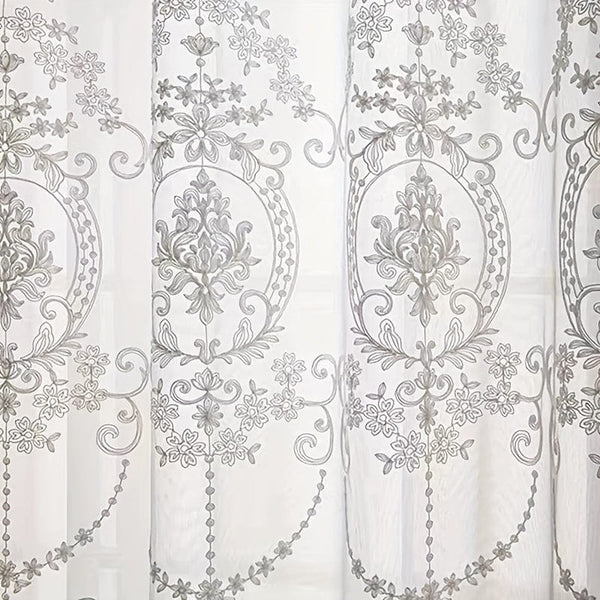 Planet Gates 1PC White Embroidered Sheer Curtain Window Curtain For Classroom Bedroom Living Room Home Decor, Room Decor