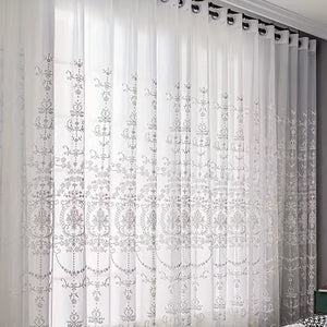 Planet Gates 1PC White Embroidered Sheer Curtain Window Curtain For Classroom Bedroom Living Room Home Decor, Room Decor