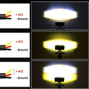 Planet Gates 1pc white yellow Car Work LIghts Motorcycle LED Dual Color Mini Lens Headlight Driving Light Fog Lamps Motorcycle Headlights SUV UTV Spotlight