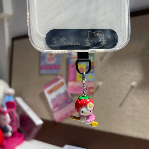 Planet Gates 1pcs 1 / CHINA / as shown Sanrio Cute Strawberry Hello Kitty Doll Keychain Kawaii Angel Mobile Phone Pendant Children's Bag Accessories Toy Pendant Gift