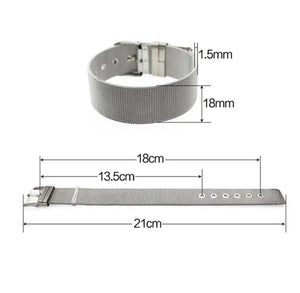 Planet Gates 1pcs 10mm wide 1PC 8mm 10mm 18mm Stainless Steel Mesh Bracelet Wristband Bangles Fit For Slide letter Charms Men Women Gift