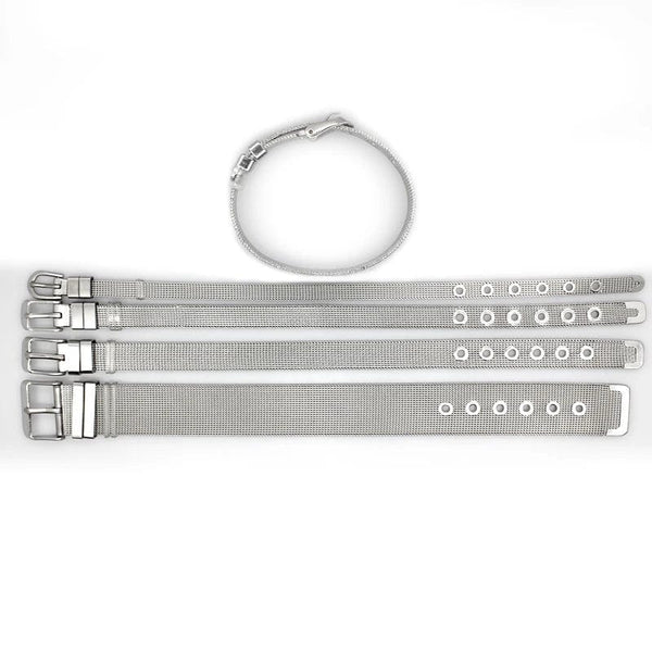 Planet Gates 1pcs 10mm wide 1PC 8mm 10mm 18mm Stainless Steel Mesh Bracelet Wristband Bangles Fit For Slide letter Charms Men Women Gift