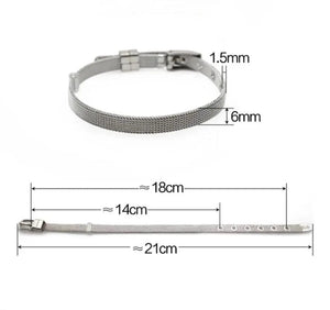 Planet Gates 1pcs 10mm wide 1PC 8mm 10mm 18mm Stainless Steel Mesh Bracelet Wristband Bangles Fit For Slide letter Charms Men Women Gift