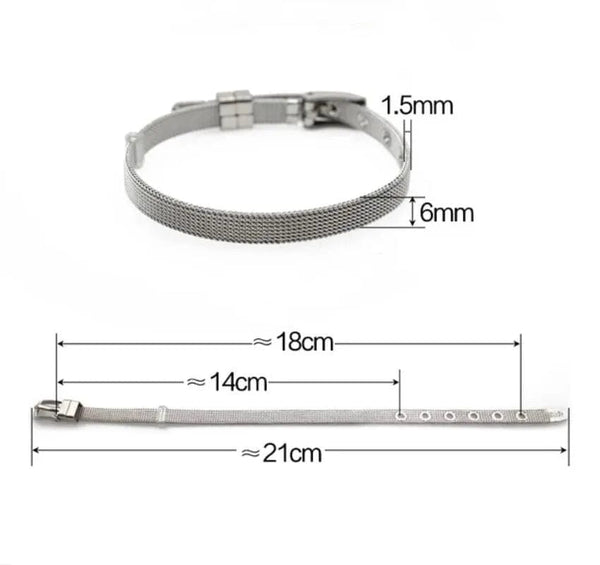 Planet Gates 1pcs 10mm wide 1PC 8mm 10mm 18mm Stainless Steel Mesh Bracelet Wristband Bangles Fit For Slide letter Charms Men Women Gift