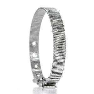 Planet Gates 1pcs 10mm wide 1PC 8mm 10mm 18mm Stainless Steel Mesh Bracelet Wristband Bangles Fit For Slide letter Charms Men Women Gift