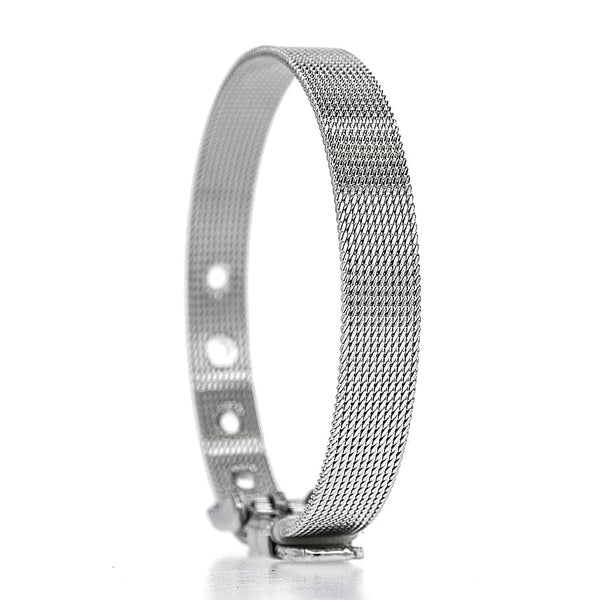 Planet Gates 1pcs 10mm wide 1PC 8mm 10mm 18mm Stainless Steel Mesh Bracelet Wristband Bangles Fit For Slide letter Charms Men Women Gift