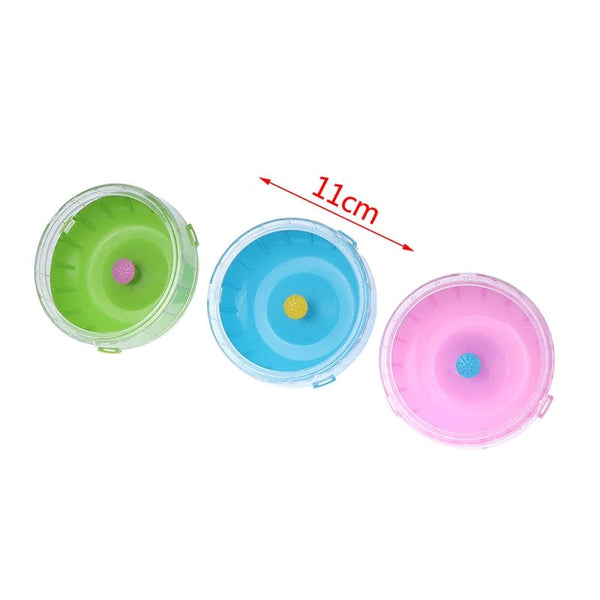 Planet Gates 1pcs 11cm Hamster Wheel Small Animal Running Disc Toys Cute Plastic Jogging Exercise Wheel Pet Cage Accessories
