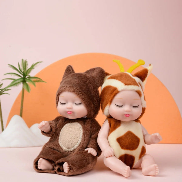 Planet Gates 1pcs 13cm Sleep Baby Doll New Fashion Simulation Rebirth Dolls Mini Cute Doll Cartoon Animal Kids Toy for Children Birthday Gift