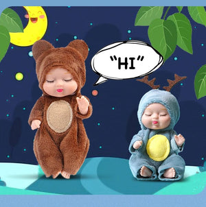 Planet Gates 1pcs 13cm Sleep Baby Doll New Fashion Simulation Rebirth Dolls Mini Cute Doll Cartoon Animal Kids Toy for Children Birthday Gift