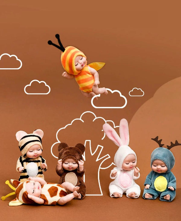 Planet Gates 1pcs 13cm Sleep Baby Doll New Fashion Simulation Rebirth Dolls Mini Cute Doll Cartoon Animal Kids Toy for Children Birthday Gift