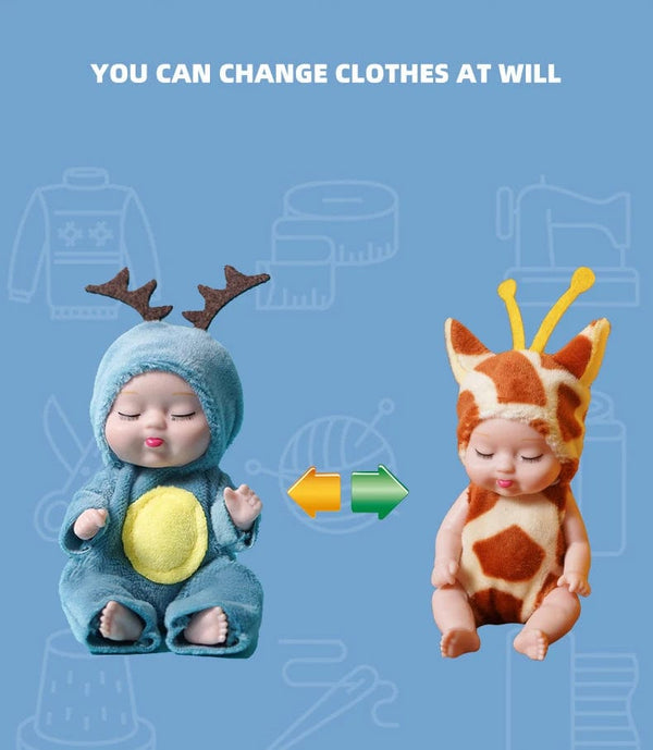 Planet Gates 1pcs 13cm Sleep Baby Doll New Fashion Simulation Rebirth Dolls Mini Cute Doll Cartoon Animal Kids Toy for Children Birthday Gift