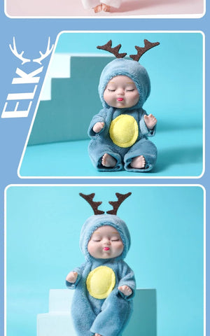 Planet Gates 1pcs 13cm Sleep Baby Doll New Fashion Simulation Rebirth Dolls Mini Cute Doll Cartoon Animal Kids Toy for Children Birthday Gift