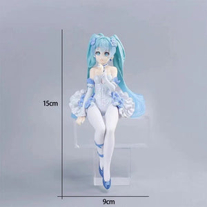 Planet Gates 1pcs 2 14cm New Anime Hatsune Miku  Virtual Singer Manga Sitting posture Model Toys computer desk cake  decoration cute toys free ship