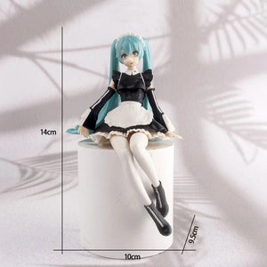 Planet Gates 1pcs 3 14cm New Anime Hatsune Miku  Virtual Singer Manga Sitting posture Model Toys computer desk cake  decoration cute toys free ship