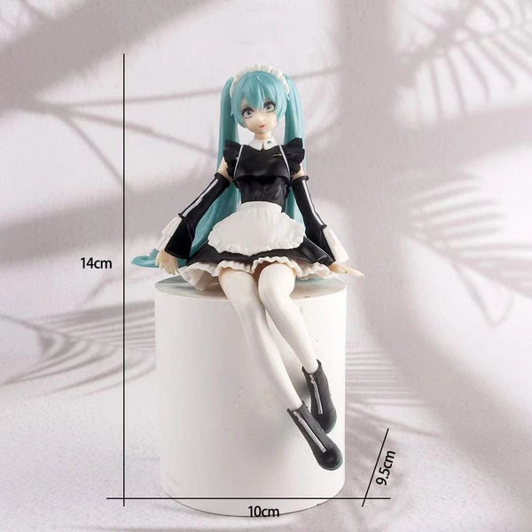 Planet Gates 1pcs 3 14cm New Anime Hatsune Miku  Virtual Singer Manga Sitting posture Model Toys computer desk cake  decoration cute toys free ship