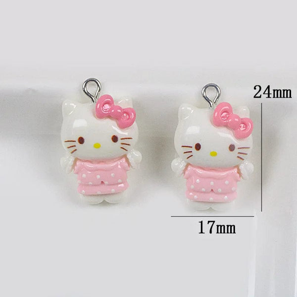 Planet Gates 1pcs 3 Sanrio Resin Anime Pendant Cute Kuromis Melodys Pochaccos Bright Face Zipper Buckle Pendants DIY Accessories Children's Toy Gift