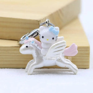 Planet Gates 1pcs 4 / CHINA / as shown Sanrio Cute Strawberry Hello Kitty Doll Keychain Kawaii Angel Mobile Phone Pendant Children's Bag Accessories Toy Pendant Gift