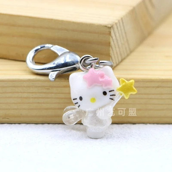 Planet Gates 1pcs 5 / CHINA / as shown Sanrio Cute Strawberry Hello Kitty Doll Keychain Kawaii Angel Mobile Phone Pendant Children's Bag Accessories Toy Pendant Gift