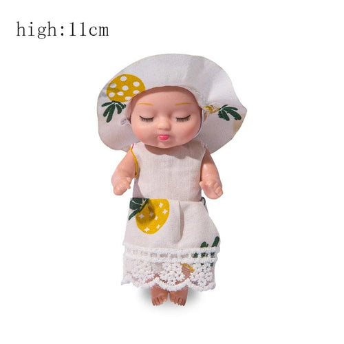 Planet Gates 1pcs 6/8Pcs Set Sleeping Mini Baby Dolls Reborn Lifelike Cute Adorable Dolls With Butterfly Crocodile Sunflower Outfits Playset Giftb