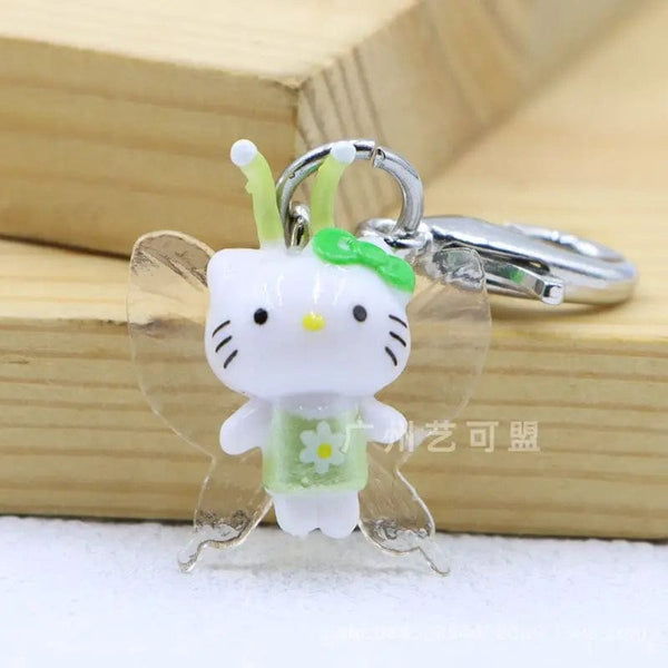 Planet Gates 1pcs 6 / CHINA / as shown Sanrio Cute Strawberry Hello Kitty Doll Keychain Kawaii Angel Mobile Phone Pendant Children's Bag Accessories Toy Pendant Gift