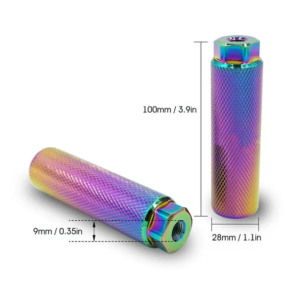 Planet Gates 1pcs Alloy Foot Stunt Peg For Mtb Bmx Bike 3/8'' Axle Footrest-Lever Cylinder Grip Non-Slip Axle Foot Pegs Bicycle Accessories