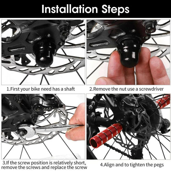 Planet Gates 1pcs Alloy Foot Stunt Peg For Mtb Bmx Bike 3/8'' Axle Footrest-Lever Cylinder Grip Non-Slip Axle Foot Pegs Bicycle Accessories