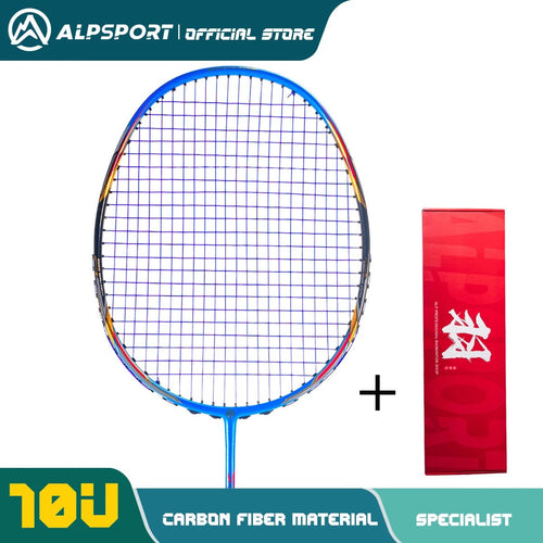 Planet Gates 1PCS Blue Boxed Alpsport AIR 10U  Ultralight 52g T800 Badminton Racket Fast rebound  Imported max 28lbs Carbon fiber + titanium badminton racket