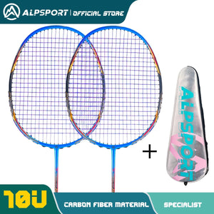 Planet Gates 1PCS Blue Boxed Alpsport AIR 10U  Ultralight 52g T800 Badminton Racket Fast rebound  Imported max 28lbs Carbon fiber + titanium badminton racket