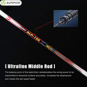 Planet Gates 1PCS Blue Boxed Alpsport AIR 10U  Ultralight 52g T800 Badminton Racket Fast rebound  Imported max 28lbs Carbon fiber + titanium badminton racket