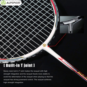 Planet Gates 1PCS Blue Boxed Alpsport AIR 10U  Ultralight 52g T800 Badminton Racket Fast rebound  Imported max 28lbs Carbon fiber + titanium badminton racket