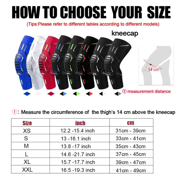 Planet Gates 1pcs-blue / XXL Weight 82.5-95KG 1Pc Knee Brace Compression Knee Support Shockproof Knee Pads Knee Sleeve for Running Arthritis Joint Pain Relief Men Women