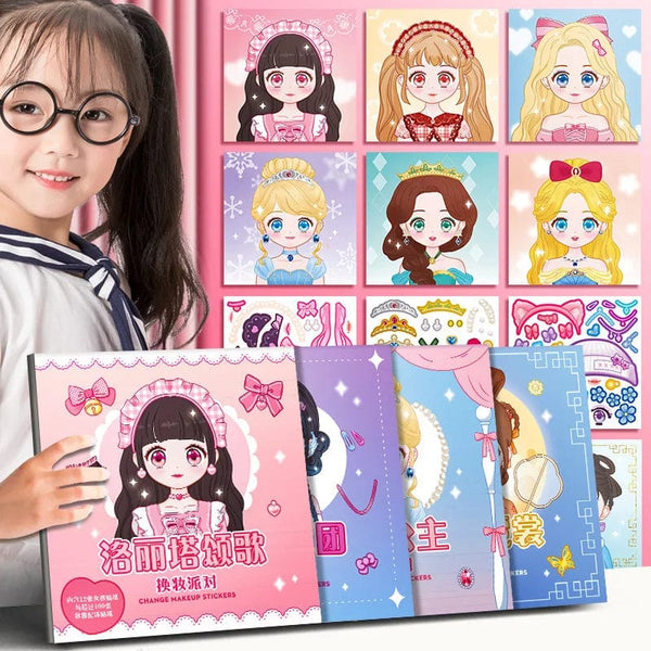 Planet Gates 1PCS Changeover Sticker Hand Book Hand Book Guka Sticker Princess Toy Book Girl Child Beautiful Doll Dress Up