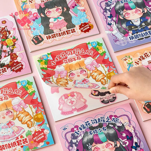 Planet Gates 1PCS Changeover Sticker Hand Book Hand Book Guka Sticker Princess Toy Book Girl Child Beautiful Doll Dress Up