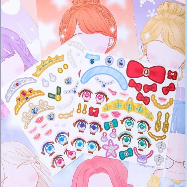 Planet Gates 1PCS Changeover Sticker Hand Book Hand Book Guka Sticker Princess Toy Book Girl Child Beautiful Doll Dress Up