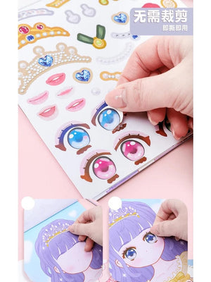 Planet Gates 1PCS Changeover Sticker Hand Book Hand Book Guka Sticker Princess Toy Book Girl Child Beautiful Doll Dress Up