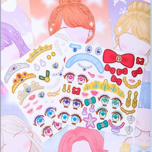 Planet Gates 1PCS Changeover Sticker Hand Book Hand Book Guka Sticker Princess Toy Book Girl Child Beautiful Doll Dress Up